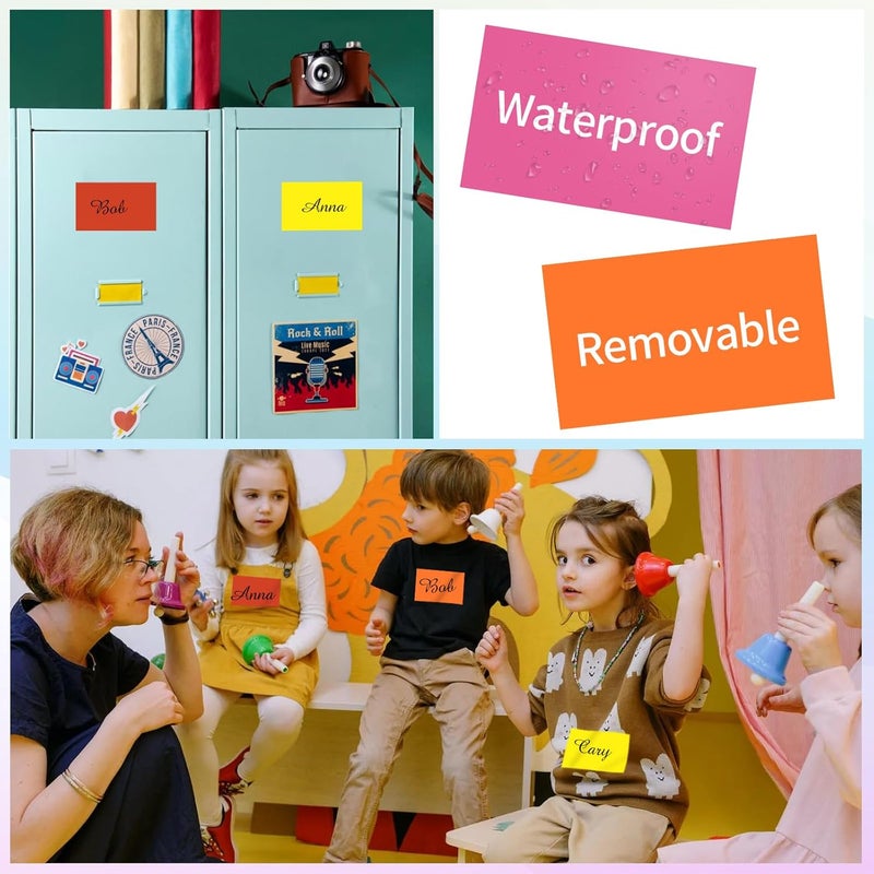 STARLIBOO Removable Colored Labels Stickers, 3X5 Inch Removable Large Label Stickers for Moving Boxes and Storage Bins- Waterproof- Tear Resistant (Orange) - Image 2